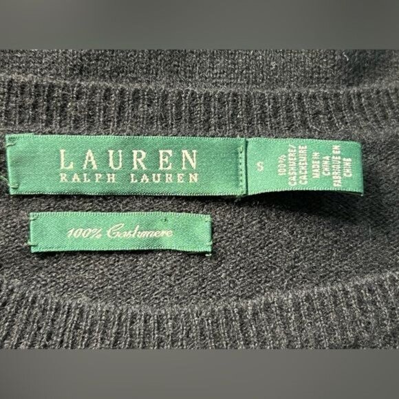 Ralph Lauren Black Cashmere Sweater with Shoulder Buttons - Picture 5 of 7